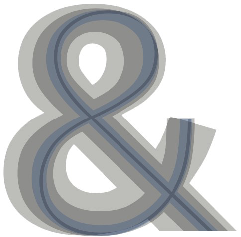 image de la superposition des différentes 
            graisses possibles du symbole du “et” commercial
